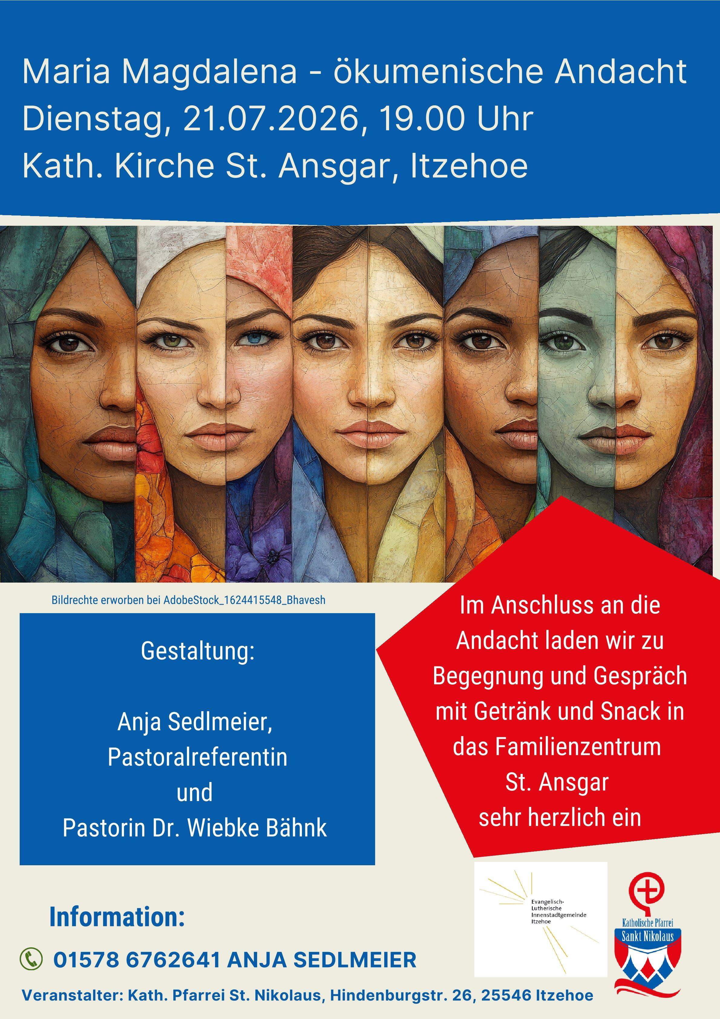 2026 07 21 Plakat ökumenische Andacht Maria Magdalena1